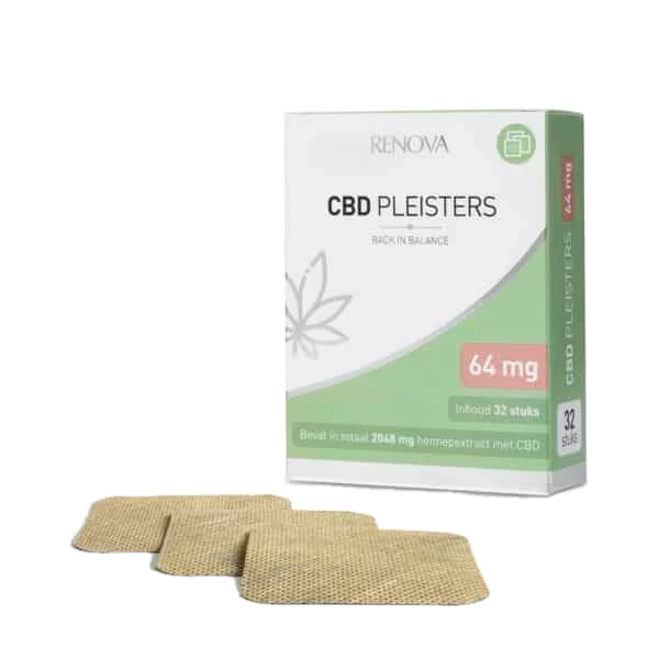 Verpakking van Renova CBD-pleisters 64 mg